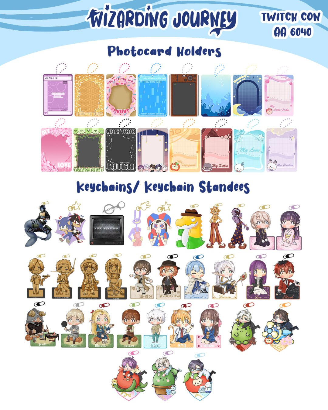 pc holder and keychains