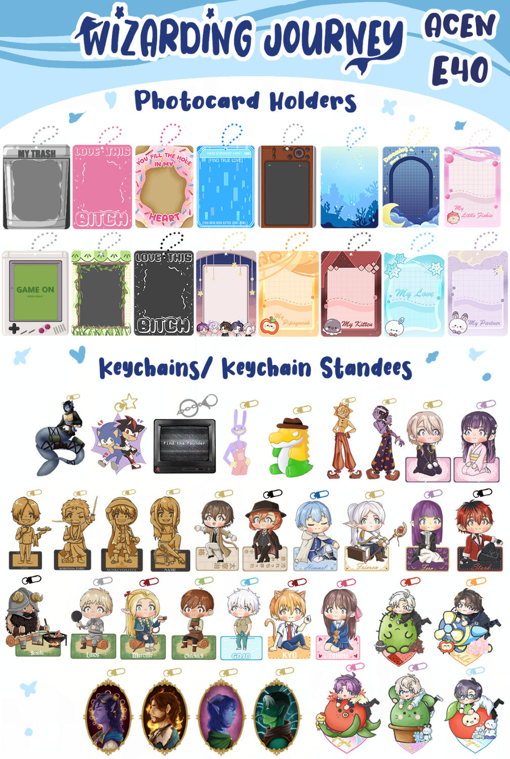 Photocard holders and keychains