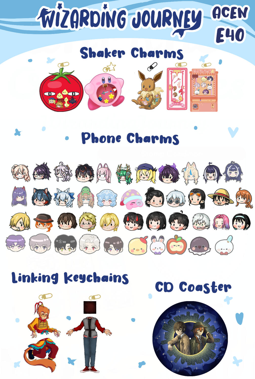 shaker charms, phone charms and misc
